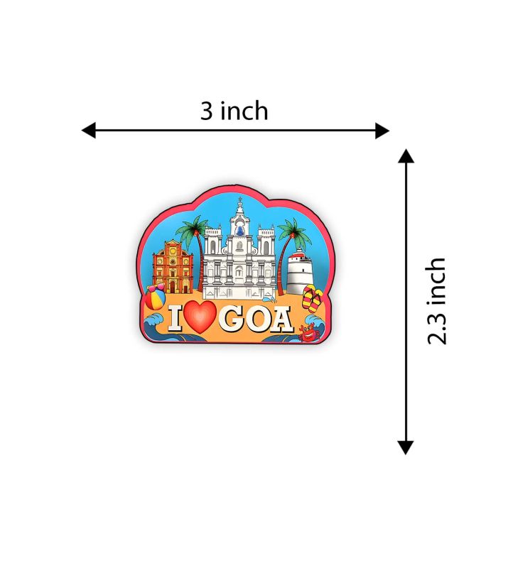 Goa Theme Fridge Magnet Refrigerator Stylish Fridge Magnet Home & Kitchen Decor  Travels Magnet Sticker  Souvenir Fridge Magnets (Goa Magnet)